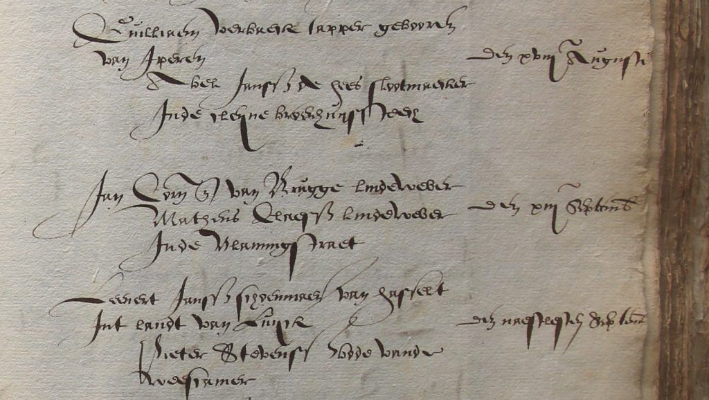Bladzijde register poortergeld 1594
